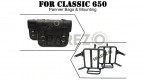 For Royal Enfield Classic 650 Leather Black Color Pannier Bags and Mounting - SPAREZO